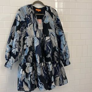 STINE GOYA Blue and White Patterned Dress